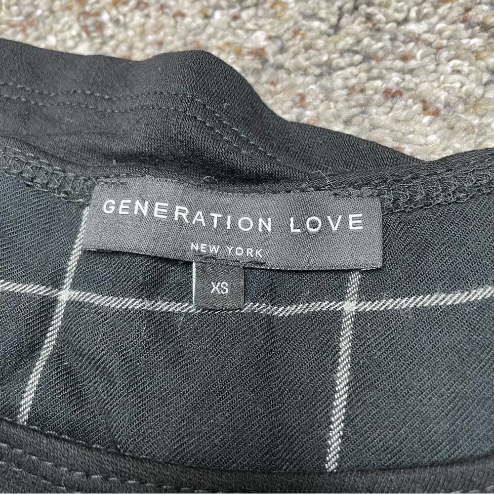 Generation Love Black Ripped Cutout Plaid Wool Silk Blend Sweater Extra Small - Picture 5 of 8
